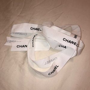 Chanel white gift wrapping ribbon 30 inches long
